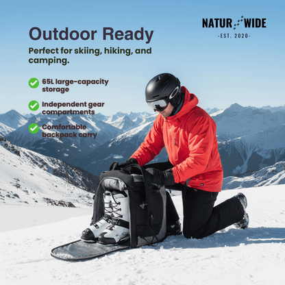 2200oz Ski Boot Bag Backpack – Large Capacity for Helmet, Boots &amp; Gear