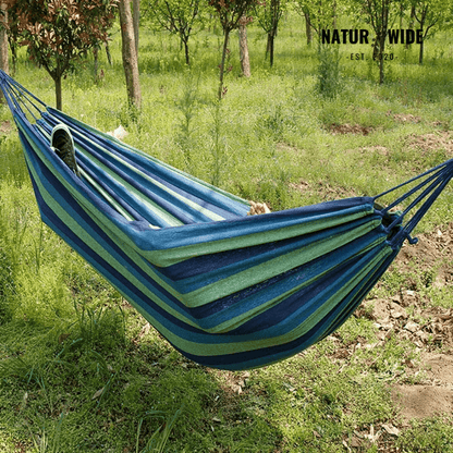 Striped Canvas Hammock – Single & Double Outdoor Sleeping Swing