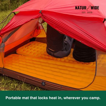 NaturWide 7.6R Camping Sleeping Pad – Ultralight, Self-Inflating & Double-Reinforced