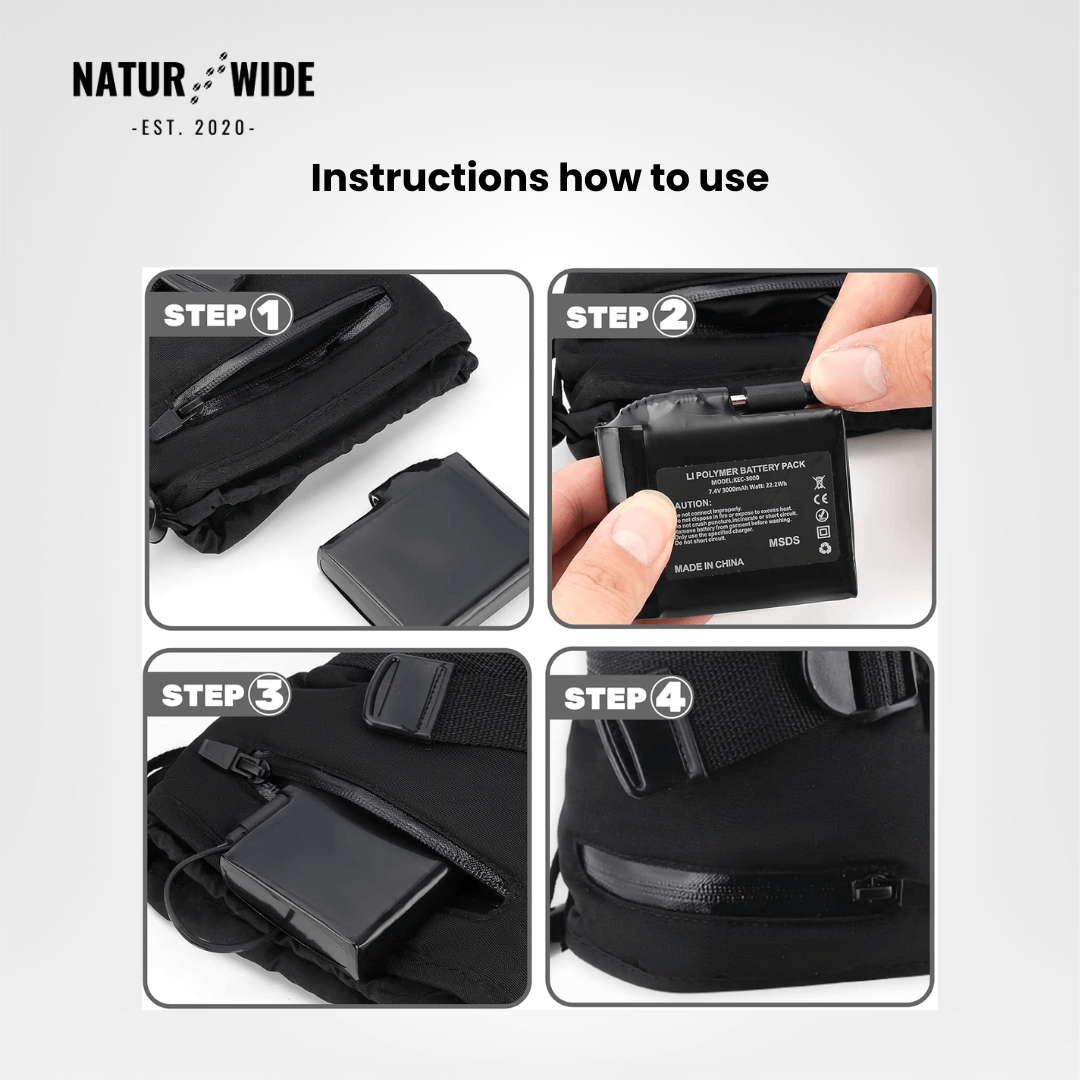 Heated Gloves – 3 Heat Levels, Waterproof & Windproof