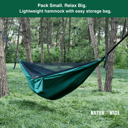 Camping Hammock with Mosquito Net, Rain Fly Tarp & Carry Bag