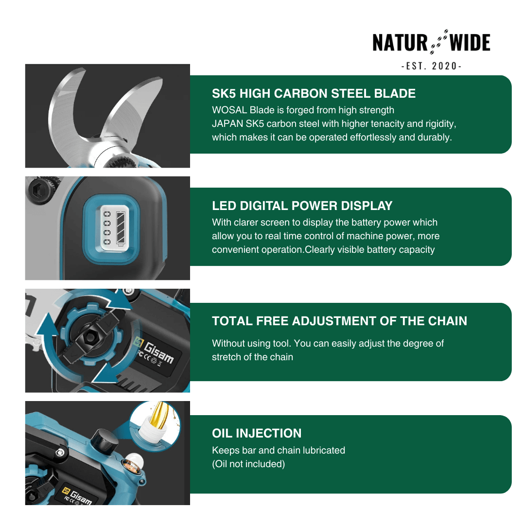 4-in-1 Cordless Telescoping Pole Saw & Pruner – Brushless (18V Compatible)