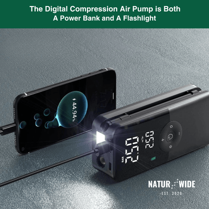 Cordless Tire Inflator – Portable Digital Air Pump & Power Bank