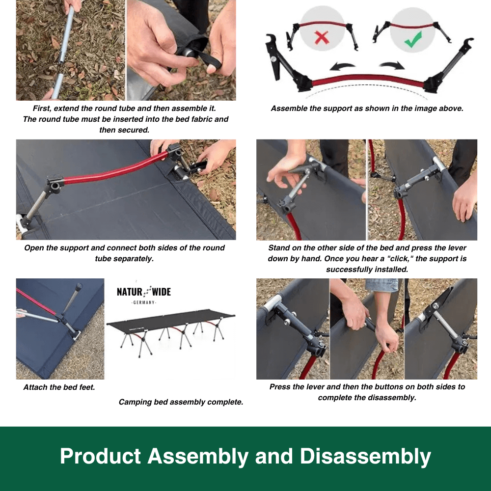 Naturwide Outdoor Camp Bed – Ultralight &amp; Foldable