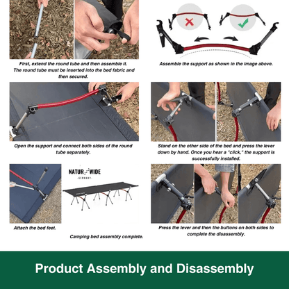 Naturwide Outdoor Camp Bed – Ultralight &amp; Foldable
