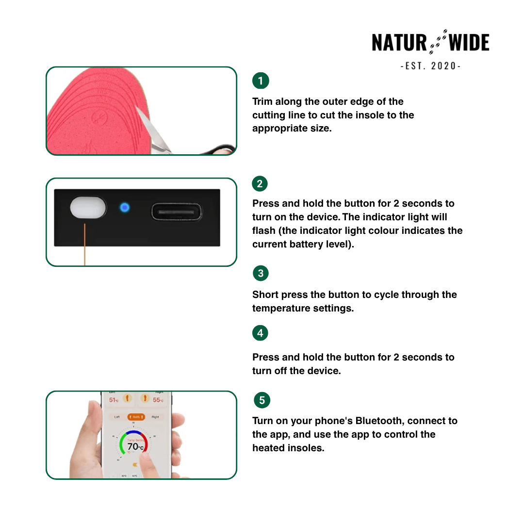 App-Controlled Smart Rechargeable Heated Insoles