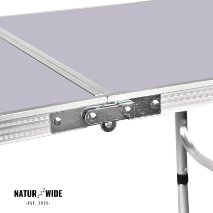 Adjustable Height Folding Camping Table – Portable Aluminum Picnic Desk