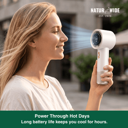 Handheld Mini Fan – 199 Speeds, 6 Blades, Brushless Motor