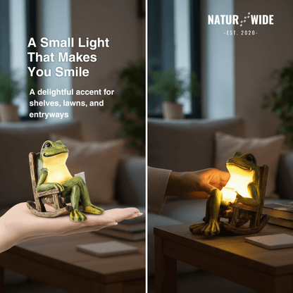 Solar Mini Frog Garden Statue - Glowing Outdoor Decor