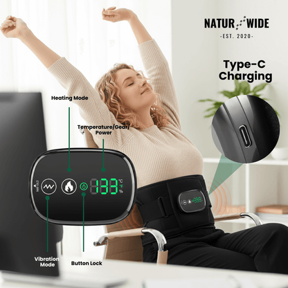 Back Massage Belt – Heating Pad, Vibration &amp; Red Light Therapy