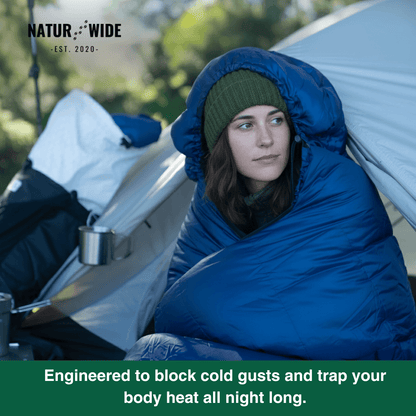 NaturWide Mummy Sleeping Bag – Lightweight & Warm for Outdoor