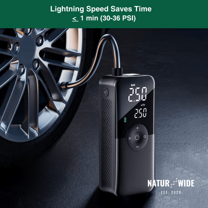 Cordless Tire Inflator – Portable Digital Air Pump & Power Bank
