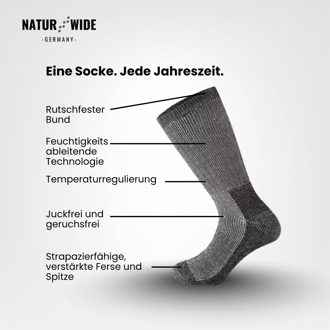Naturwide Merino Wool Socks – 3-Pack for Men & Women