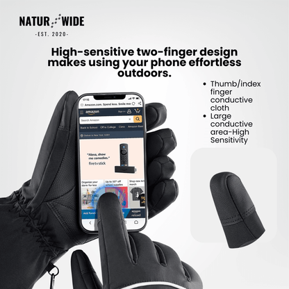 Heated Gloves – 3 Heat Levels, Waterproof & Windproof
