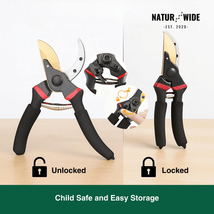 AIRAJ 8.5 Inch Pruner Shears SK5 Blade Pruning Scissors for Bonsai Fruit Trees Flowers Pruners，Ergonomic Non-slip Handles