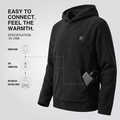 USB Heated Hoodie – Unisex Zip-Up with Thick Wool Lining