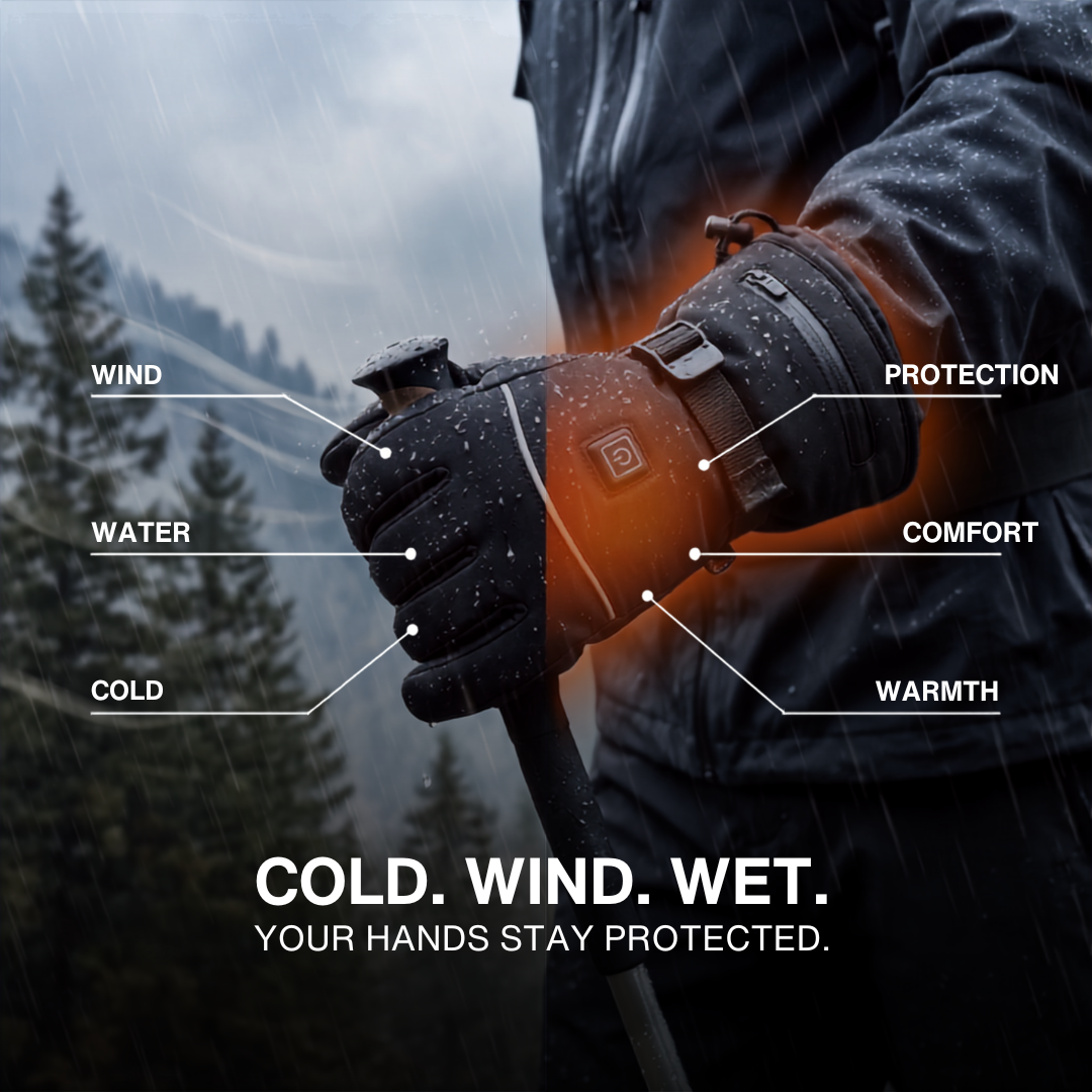 Heated Gloves – 3 Heat Levels, Waterproof &amp; Windproof