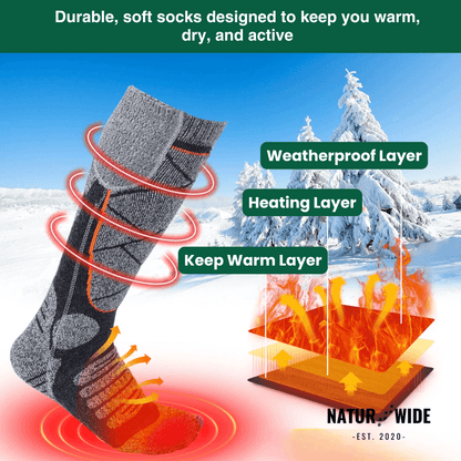 Heated Socks – Rechargeable 6000mAh - Winter Sports & Outdoor Warmth