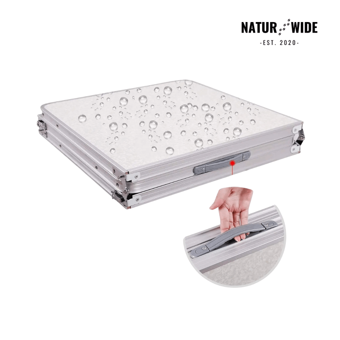 Adjustable Height Folding Camping Table – Portable Aluminum Picnic Desk