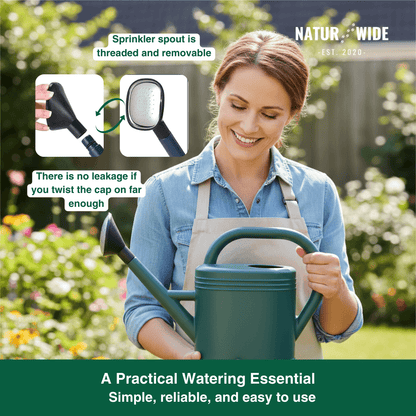 Garden Watering Can 1.3 Gallon – Long Spout & Sprinkler Head