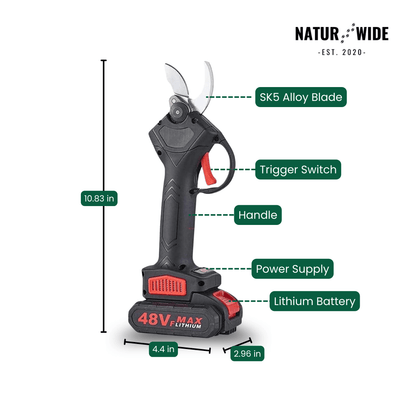 Cordless Electric Pruning Shears – 1.2" Cutting Capacity (2 Batteries)