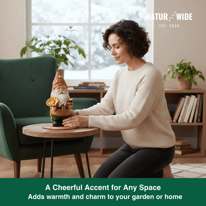 Funny Beekeeper Garden Gnome with Sunflower – Resin Statue