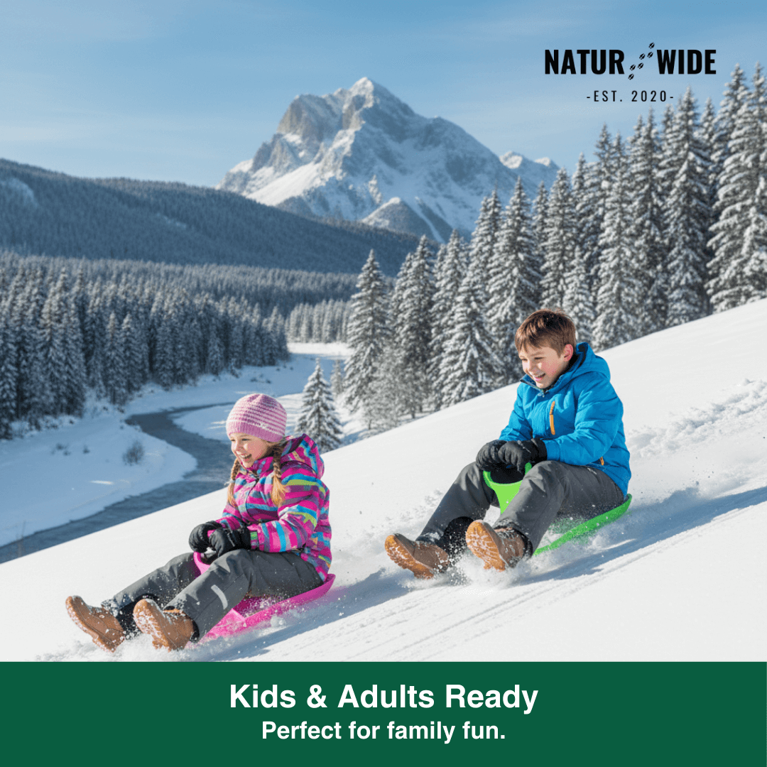 Durable Snow Sled &amp; Sand Slider – Winter Fun Toboggan (22")