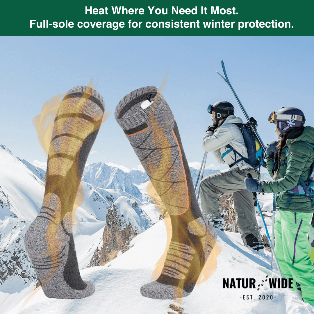 Heated Socks – Rechargeable 6000mAh - Winter Sports & Outdoor Warmth