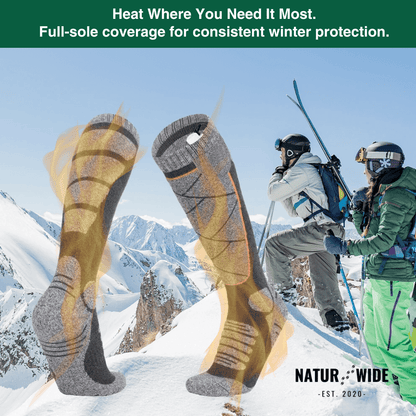 Heated Socks – Rechargeable 6000mAh - Winter Sports & Outdoor Warmth