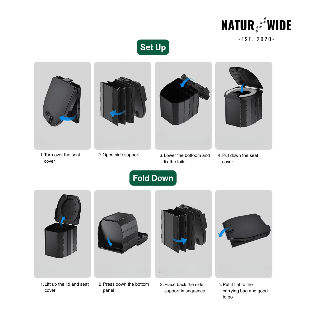 Portable Folding Toilet – Collapsible Camp Toilet for Adults