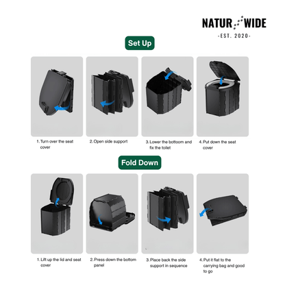Portable Folding Toilet – Collapsible Camp Toilet for Adults