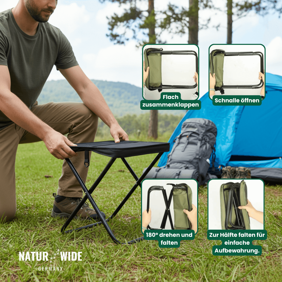 Foldable Camping Stool – Lightweight, Portable & Durable with Carry Bag for Travel