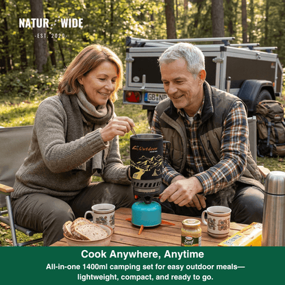 Portable 1.4L Camping Stove & Pot Cooking System