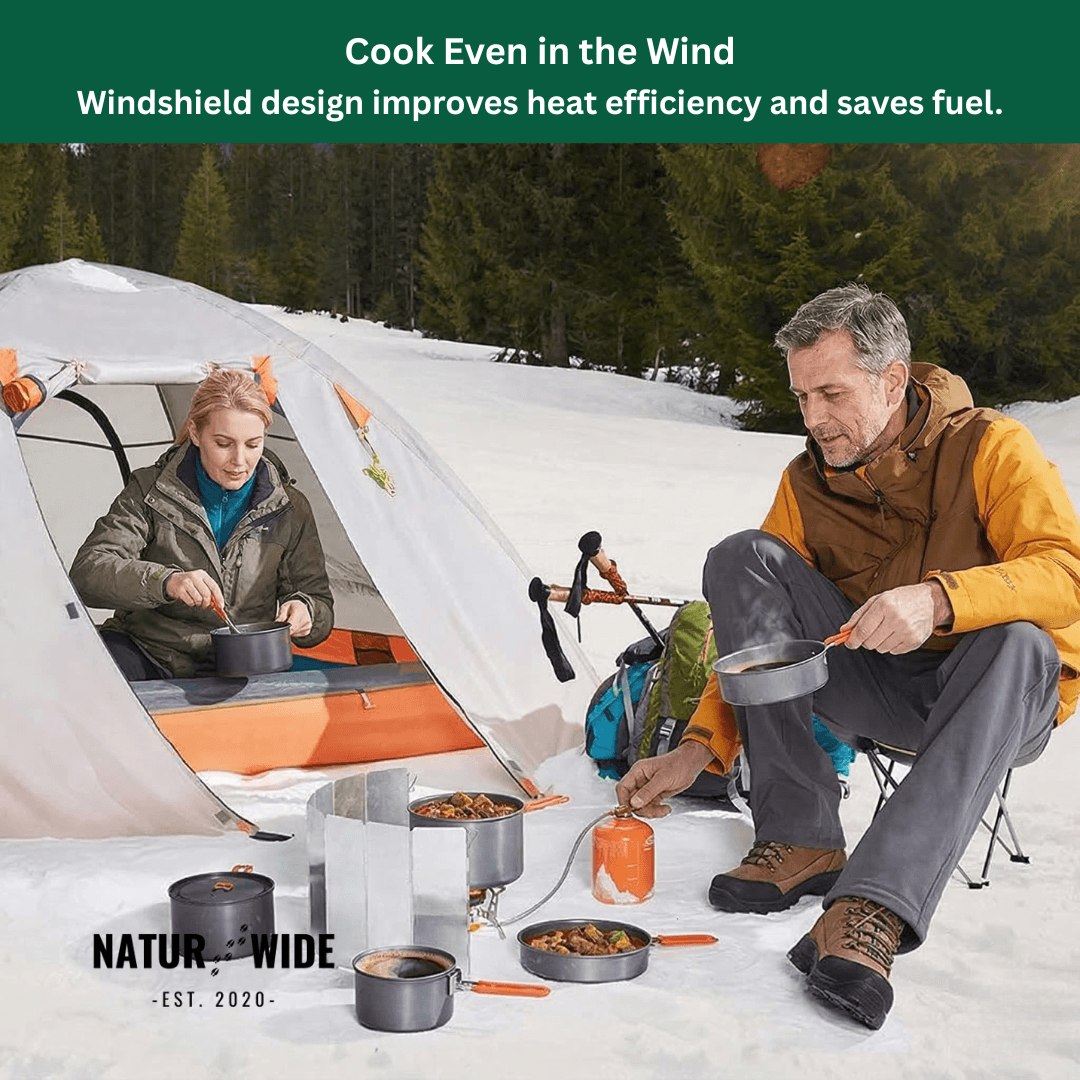 Ultralight 9-Plate Foldable Camping Stove Windshield