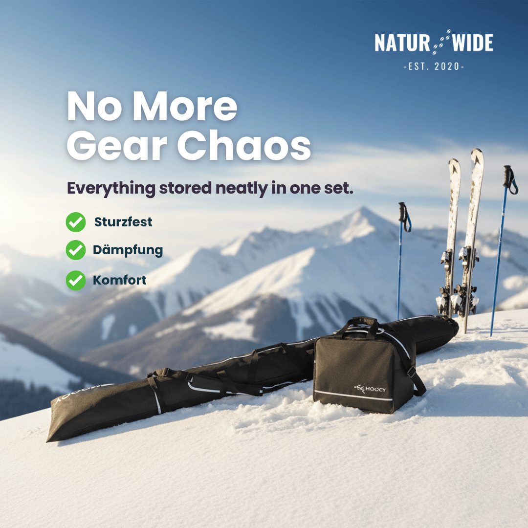 2-Piece Ski Bag Set – Ski Carrier &amp; Boot Bag Combo (Adjustable up to 80")