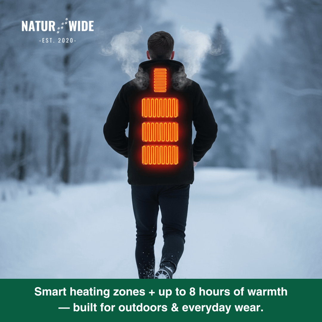 USB Heated Hoodie – Unisex Cotton Zip-Up with Thick Wool Lining