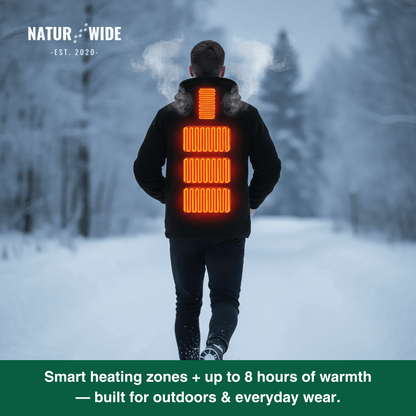 USB Heated Hoodie – Unisex Cotton Zip-Up with Thick Wool Lining