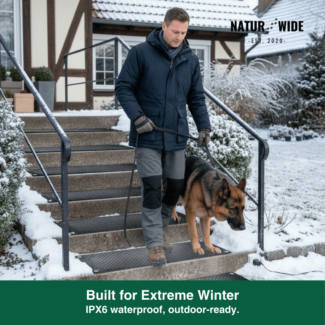 Heated Snow Melting Mat - Non-Slip Stair &amp; Walkway Heater