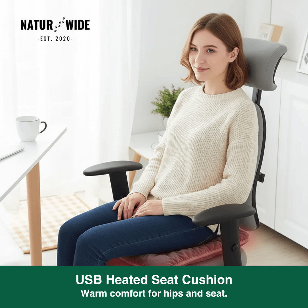 USB Electric Heating Cushion 18" – Heated Pad for Chair, Car &amp; Pets