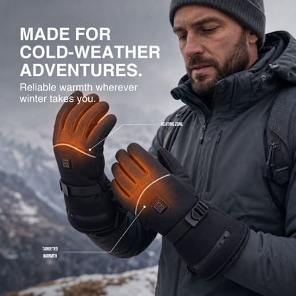 Heated Gloves – 3 Heat Levels, Waterproof &amp; Windproof