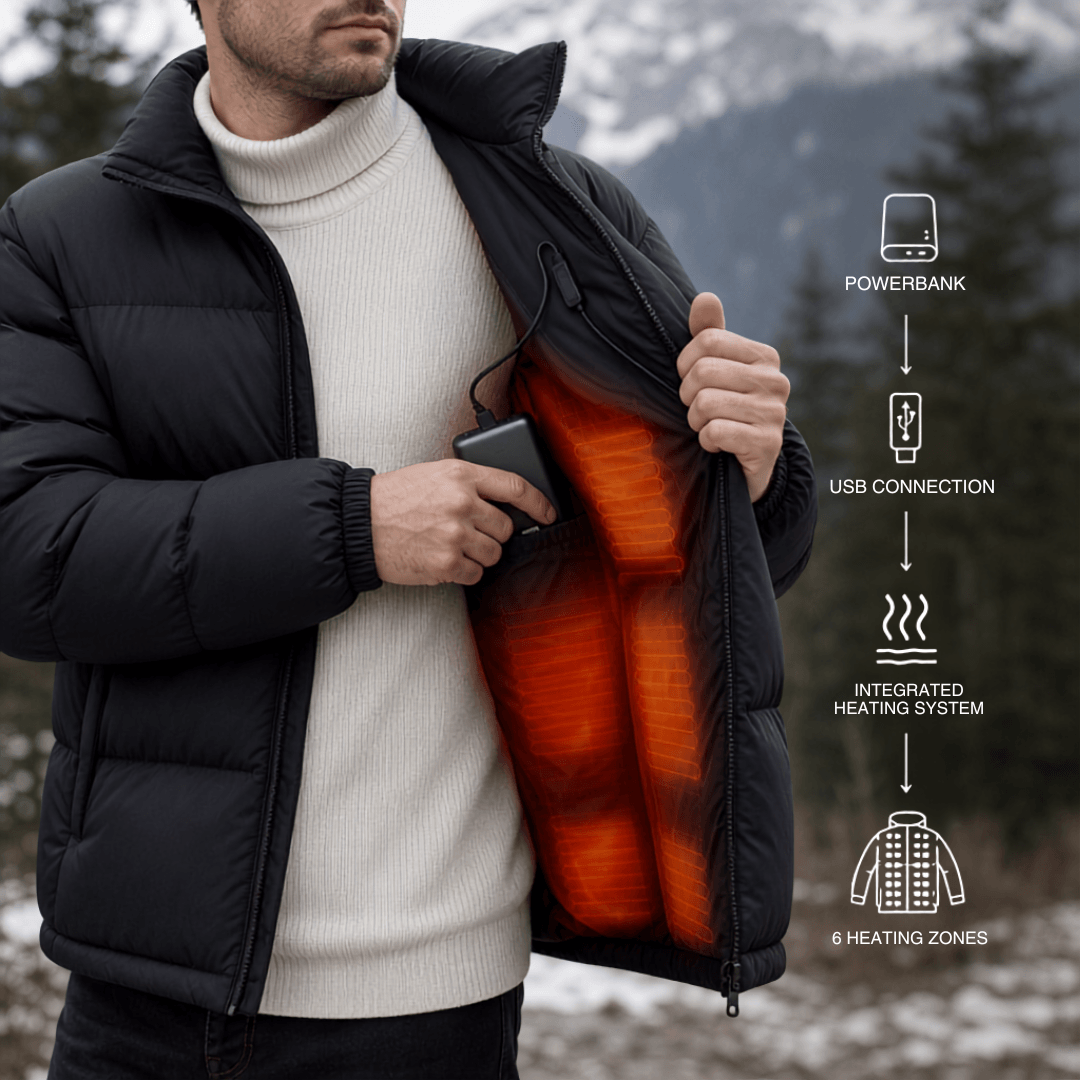 Naturwide Heated Winter Jacket – 6 Heating Zones, Waterproof &amp; Extra Warm for Men and Women