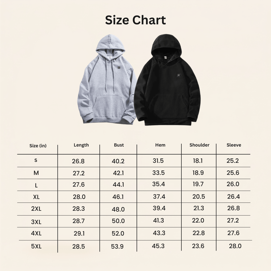 USB Heated Hoodie – Unisex Zip-Up with Thick Wool Lining
