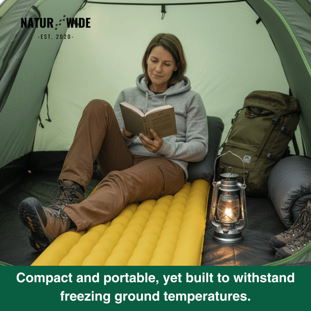 NaturWide 7.6R Camping Sleeping Pad – Ultralight, Self-Inflating & Double-Reinforced