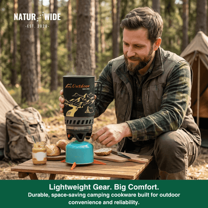 Portable 1.4L Camping Stove & Pot Cooking System