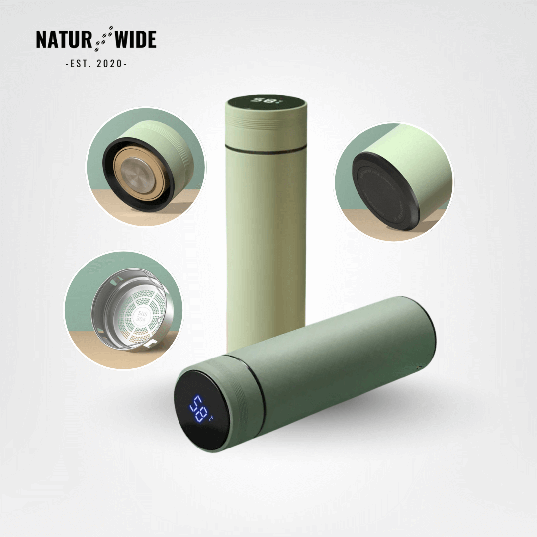 NaturWide Temperature Display 500ml Thermos Cup stainless steel