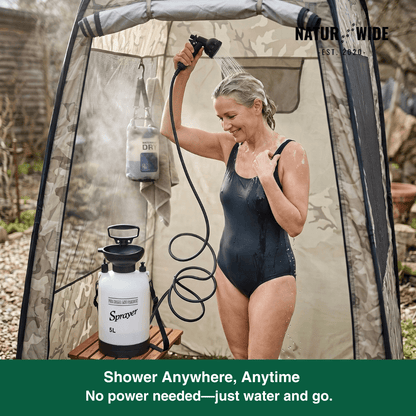 Portable Manual Camping Shower – 3/5/8L Hand Pump with 3m Hose