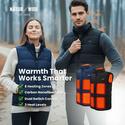 Heated Vest – 9 Heating Zones, USB Rechargeable & Waterproof