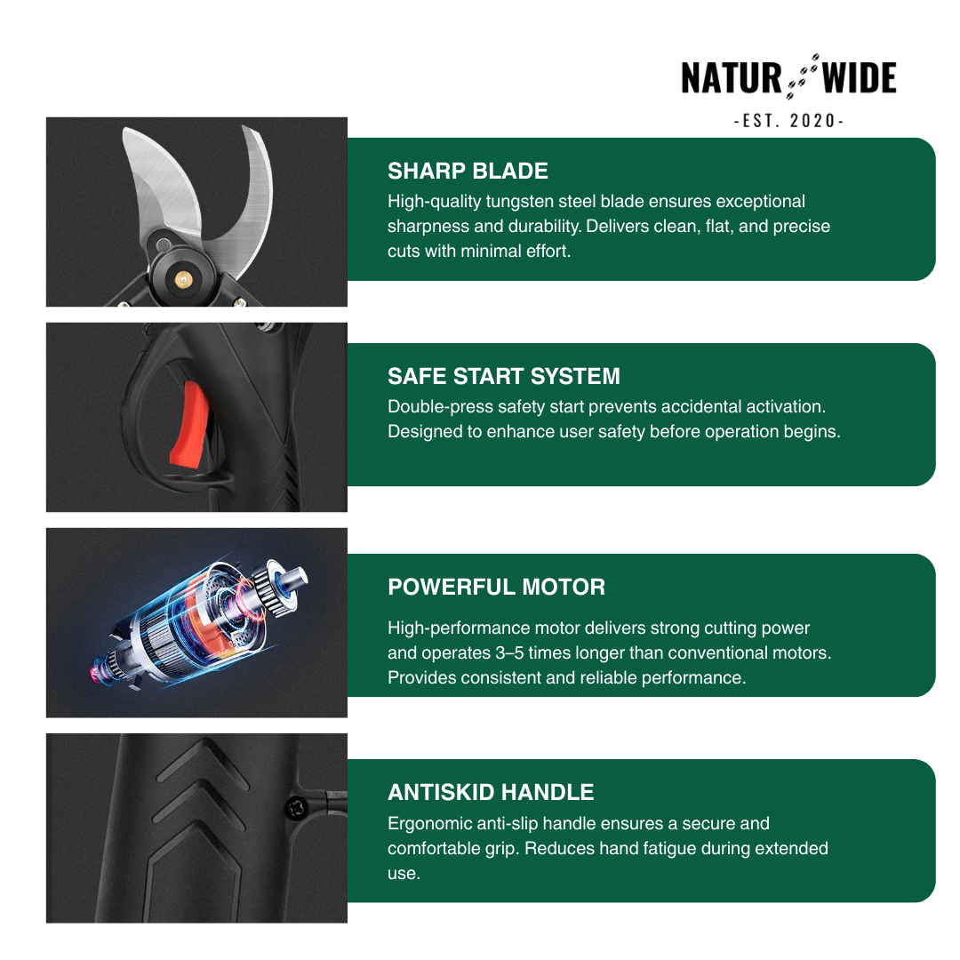 Cordless Electric Pruning Shears – 1.2" Cutting Capacity (2 Batteries)