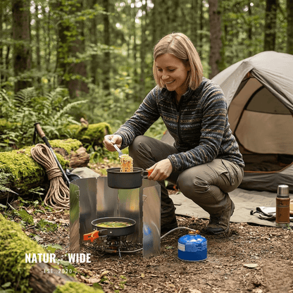 Ultralight 9-Plate Foldable Camping Stove Windshield
