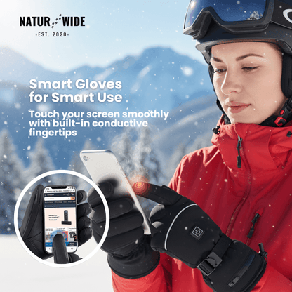 Heated Gloves – 3 Heat Levels, Waterproof & Windproof